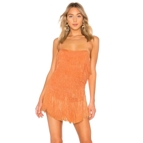 sunrise fringe mini dress